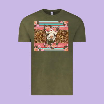 Llama And Roses Glitter Vintage Tee Designed By Lillyallendesigns