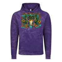 Cloud Purple leopard bull skull cactus sunflowers Vintage Hoodie - AdoDesignShop