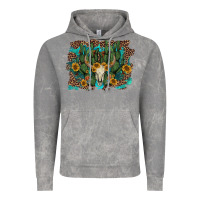 Leopard Bull Skull Cactus Sunflowers Vintage Hoodie | Teevron