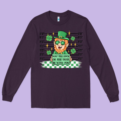 May The Luck Of The Irish Be With You Long Sleeve Tee Designed By Maliassmallbusiness