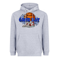 Heather Grey Game day Basketball Heavyweight Hoodie - NancyCooperArtShop