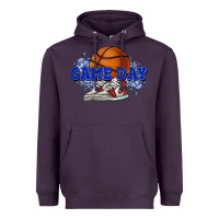 Plum Game day Basketball Heavyweight Hoodie - NancyCooperArtShop