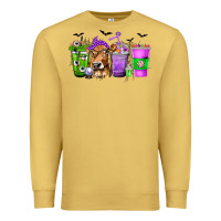 Antique Gold Coffee Cups with Cow and Halloween Premium Sweatshirt - texasbilliewilder