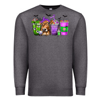 Charcoal Heather Coffee Cups with Cow and Halloween Premium Sweatshirt - texasbilliewilder