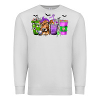 Dove Grey Coffee Cups with Cow and Halloween Premium Sweatshirt - texasbilliewilder