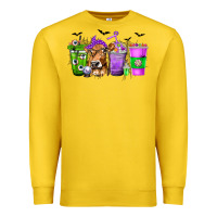 Lemon Coffee Cups with Cow and Halloween Premium Sweatshirt - texasbilliewilder