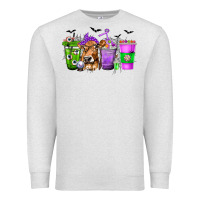 Oatmeal Heather Coffee Cups with Cow and Halloween Premium Sweatshirt - texasbilliewilder