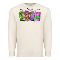 Sandshell Coffee Cups with Cow and Halloween Premium Sweatshirt - texasbilliewilder