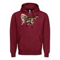 Burgundy christmas christmas maine coon cat cat Zipper Hoodie - LillyAllenDesigns
