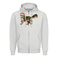 Dove Grey christmas christmas maine coon cat cat Zipper Hoodie - LillyAllenDesigns