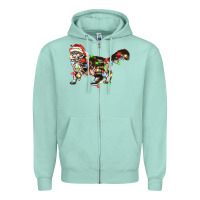 Seafoam christmas christmas maine coon cat cat Zipper Hoodie - LillyAllenDesigns