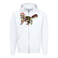 White christmas christmas maine coon cat cat Zipper Hoodie - LillyAllenDesigns