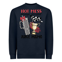 Navy hot mess always stressed race mama Heavyweight Sweatshirt - MaliasSmallBusiness