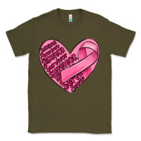 Army Green heart breast cancer Classic Tee - MaliasSmallBusiness