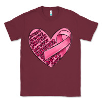 Burgundy heart breast cancer Classic Tee - MaliasSmallBusiness