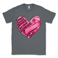 Charcoal Heather heart breast cancer Classic Tee - MaliasSmallBusiness