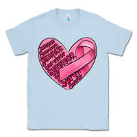 Dusty Blue heart breast cancer Classic Tee - MaliasSmallBusiness