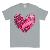 Heather Grey heart breast cancer Classic Tee - MaliasSmallBusiness