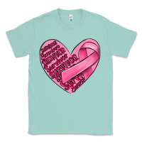 Seafoam heart breast cancer Classic Tee - MaliasSmallBusiness