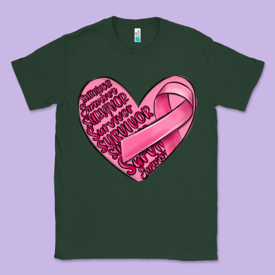 Heart Breast Cancer Classic Tee Designed By Maliassmallbusiness