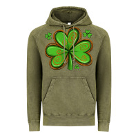 Vintage Olive st patricks day shamrock with glitter Vintage Hoodie - Artiststas