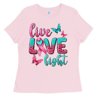 Live Love Fight Breast Cancer Ladies Tee | Teevron
