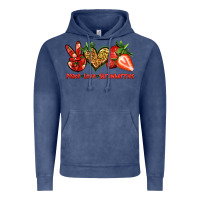 Vintage Denim peace love strawberries Vintage Hoodie - Jasminsmagicworld