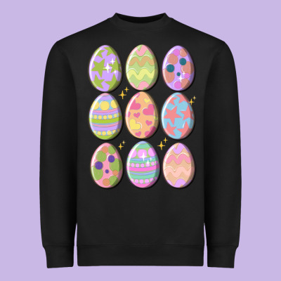 Vintage Easter Eggs Heavyweight Sweatshirt Designed By Maliassmallbusiness