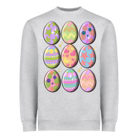 Heather Grey vintage easter eggs Heavyweight Sweatshirt - MaliasSmallBusiness