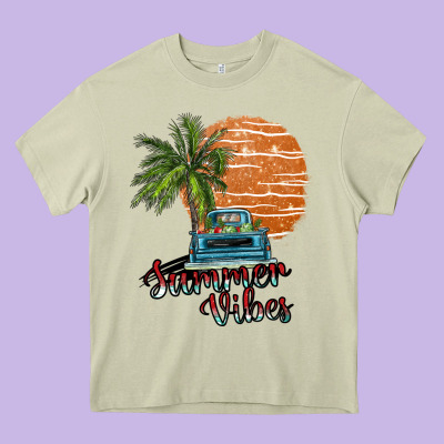 Summer Vibes Heavy Core Tee Designed By Sublimationcraftshop
