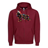 Burgundy christmas bombay cat Zipper Hoodie - LillyAllenDesigns