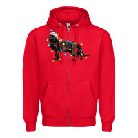 Red christmas bombay cat Zipper Hoodie - LillyAllenDesigns