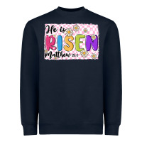 Navy checkered risen Heavyweight Sweatshirt - MaliasSmallBusiness