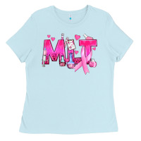 Baby Blue Medical Laboratory Technician Breast Cancer Ladies Tee - texasbilliewilder