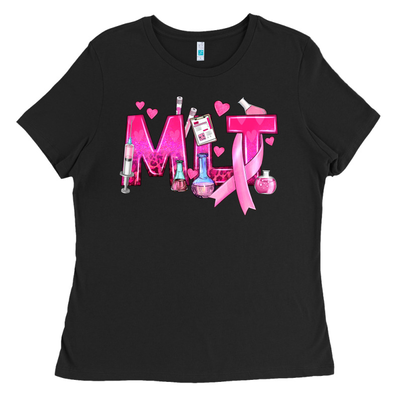Medical Laboratory Technician Breast Cancer Ladies Tee by texasbilliewilder | Teevron