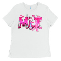 White Medical Laboratory Technician Breast Cancer Ladies Tee - texasbilliewilder