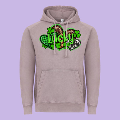 St Patricks Day Lucky Western Hearts Vintage Hoodie Designed By Artiststas