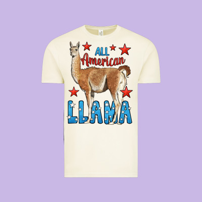 All American Llama Vintage Tee Designed By Lillyallendesigns
