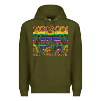 Army Green western desert with leopard and sunflowers tumbler tbs Premium Hoodie - TumblerDesignByShophia
