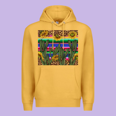 Western Desert With Leopard And Sunflowers Tumbler Tbs Premium Hoodie Designed By Tumblerdesignbyshophia