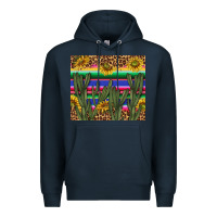 Navy western desert with leopard and sunflowers tumbler tbs Premium Hoodie - TumblerDesignByShophia