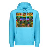 Ocean Blue western desert with leopard and sunflowers tumbler tbs Premium Hoodie - TumblerDesignByShophia