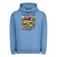 Pigment Pebble Blue its fine were fine everything is fine cnacrew Urban Hoodie - FaDigitalArtStudio
