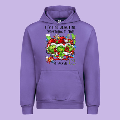 Its Fine Were Fine Everything Is Fine Cnacrew Urban Hoodie Designed By Fadigitalartstudio