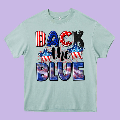 Back The Blue 4th Of July Heavy Core Tee Designed By Cowgirlartshop