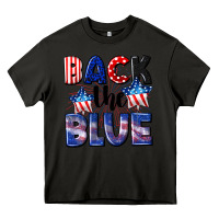 Asphalt Back the blue 4th of july Heavy Core Tee - CowGirlArtShop
