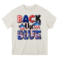 Cream Back the blue 4th of july Heavy Core Tee - CowGirlArtShop