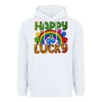 White Happy go lucky LGBTQ+ Heavyweight Hoodie - NancyCooperArtShop