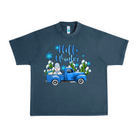 Midnight Navy hello winter with sniwman and  truck Urban Heavy Tee - AdoDesignShop