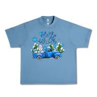 Pebble Blue hello winter with sniwman and  truck Urban Heavy Tee - AdoDesignShop